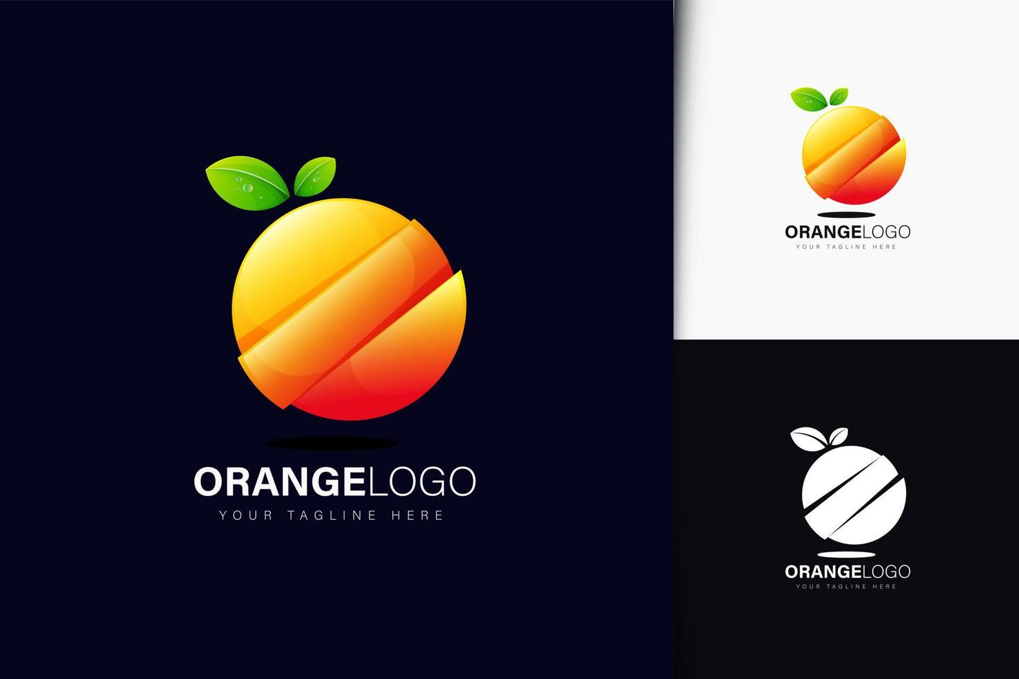 diseño de logotipo de fruta naranja con degradado vector