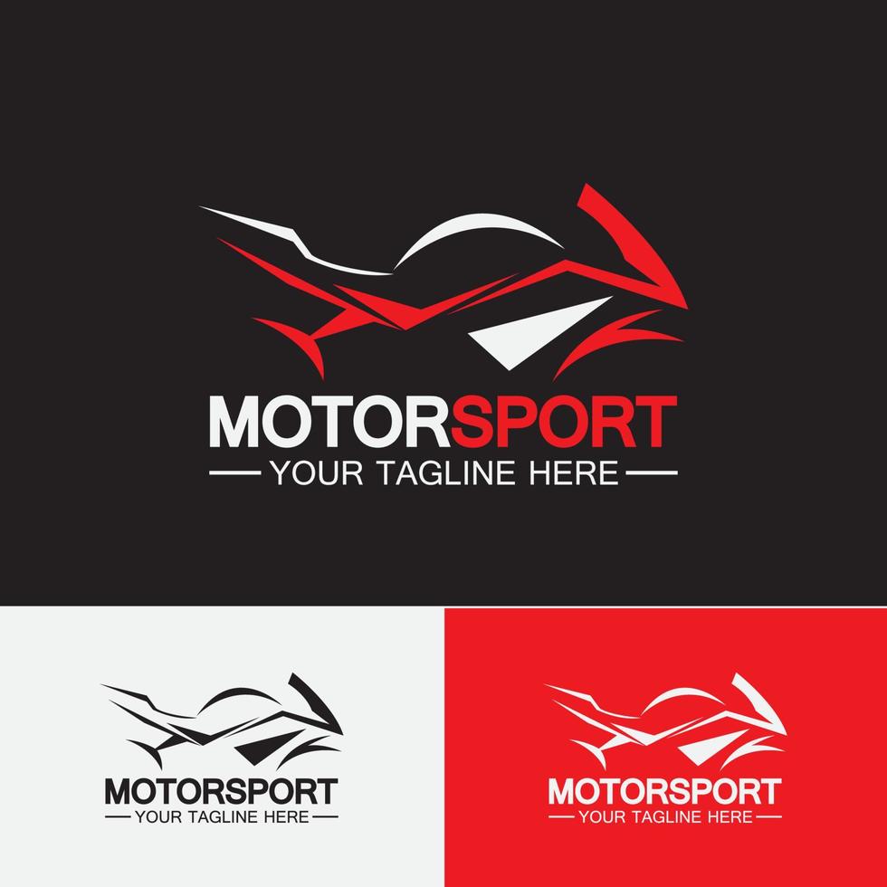 Plantilla de diseño de ilustración de vector de símbolo de logotipo de deporte de motocicleta