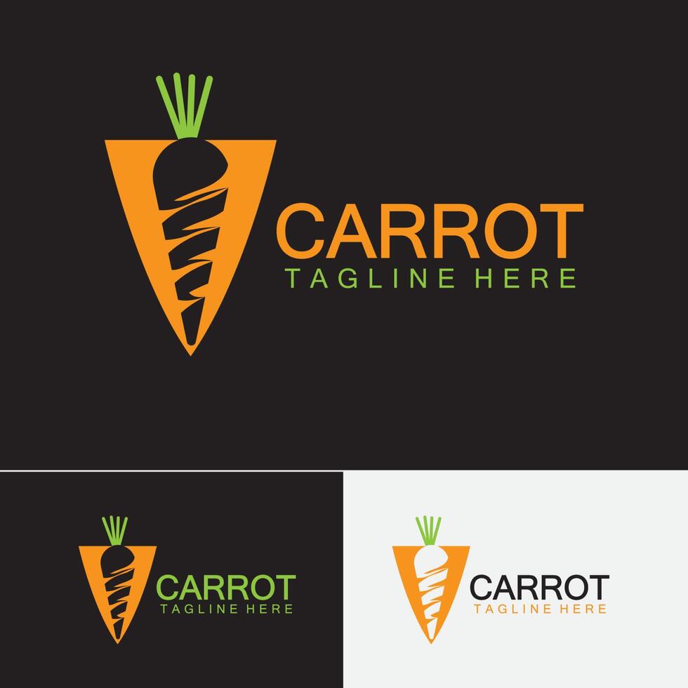 Carrot logo vector icon illustration design template