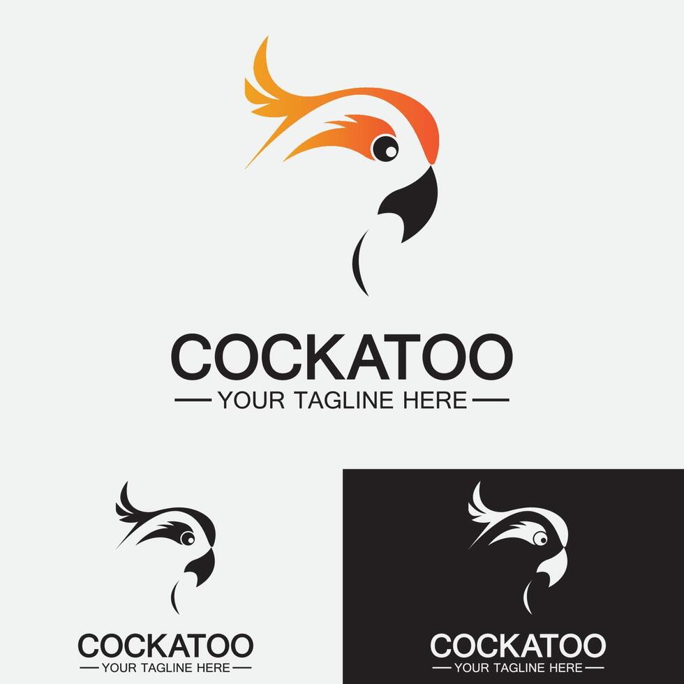 Cockatoo Parrot Bird logo design vector template