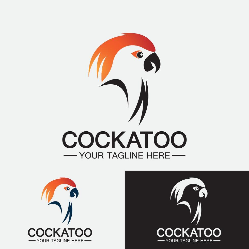 Cockatoo Parrot Bird logo design vector template