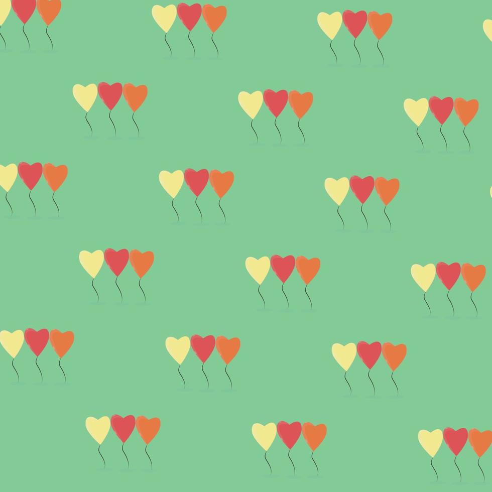 Vector Illustration of Three Balloon Pattern and Green color background