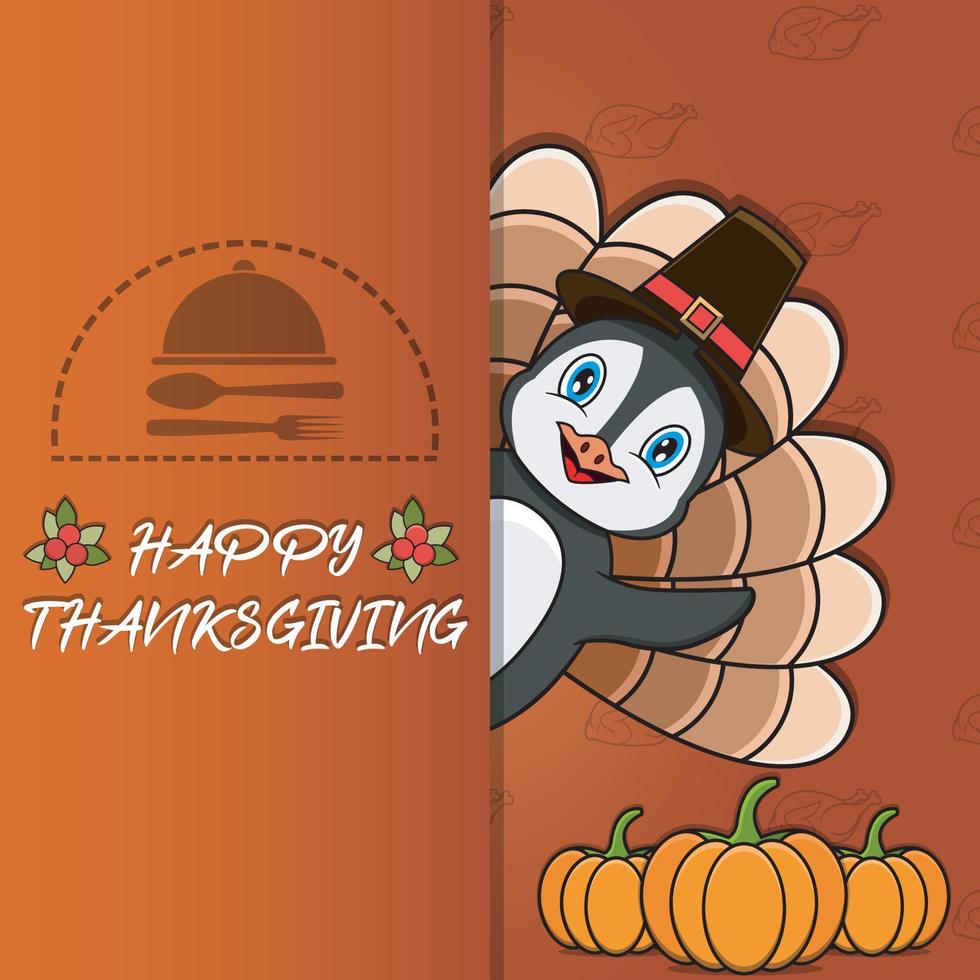 thanksgiving-card-with-penguin-character-design-happy-thanksgiving