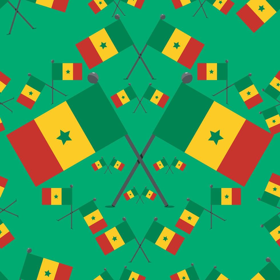 Vector Illustration of Pattern Senegal Flags