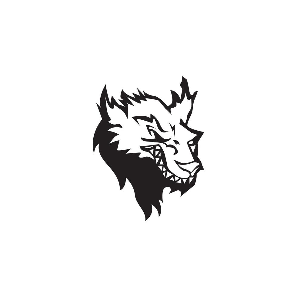 Ilustración de vector de icono y símbolo de lobo