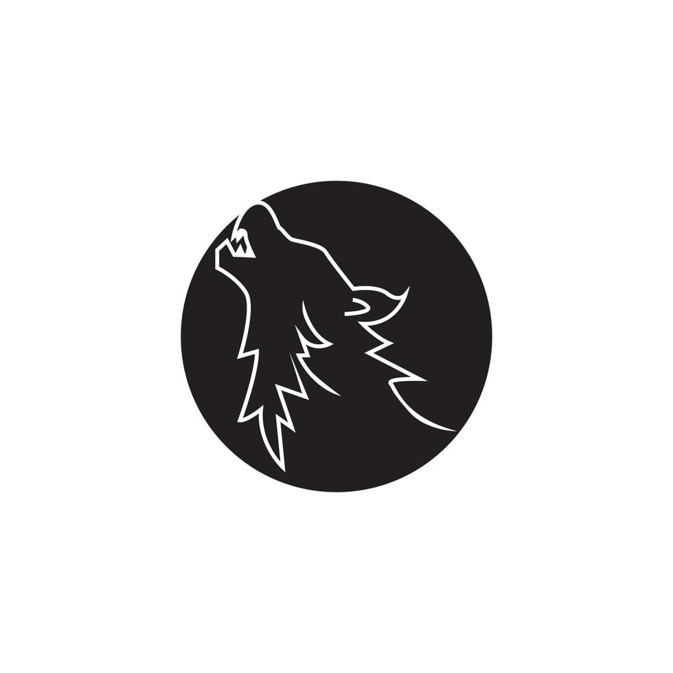 Ilustración de plantilla de vector de icono y símbolo de lobo