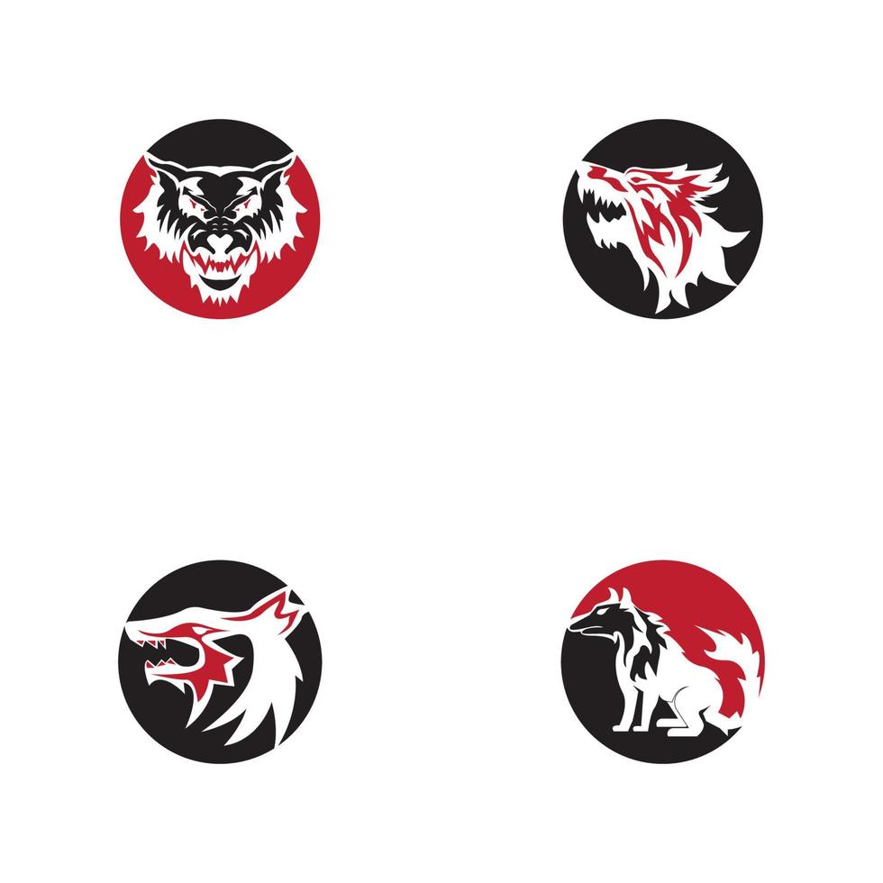 Wolf icon and symbol vector template illustration