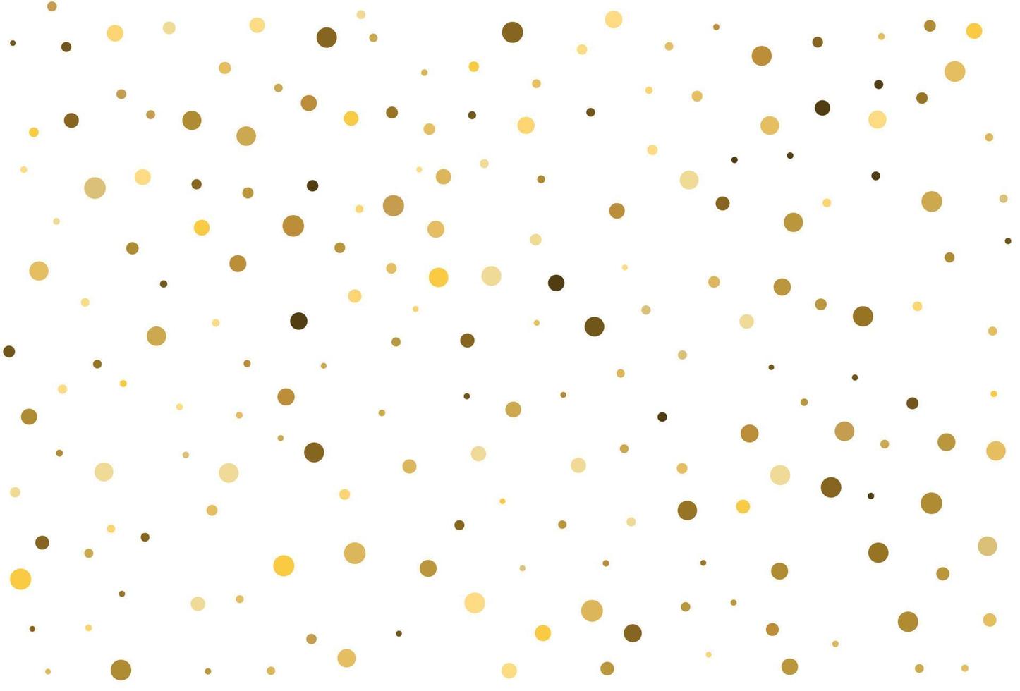 Christmas classic polka dot  confetti. Gold round  confetti. vector