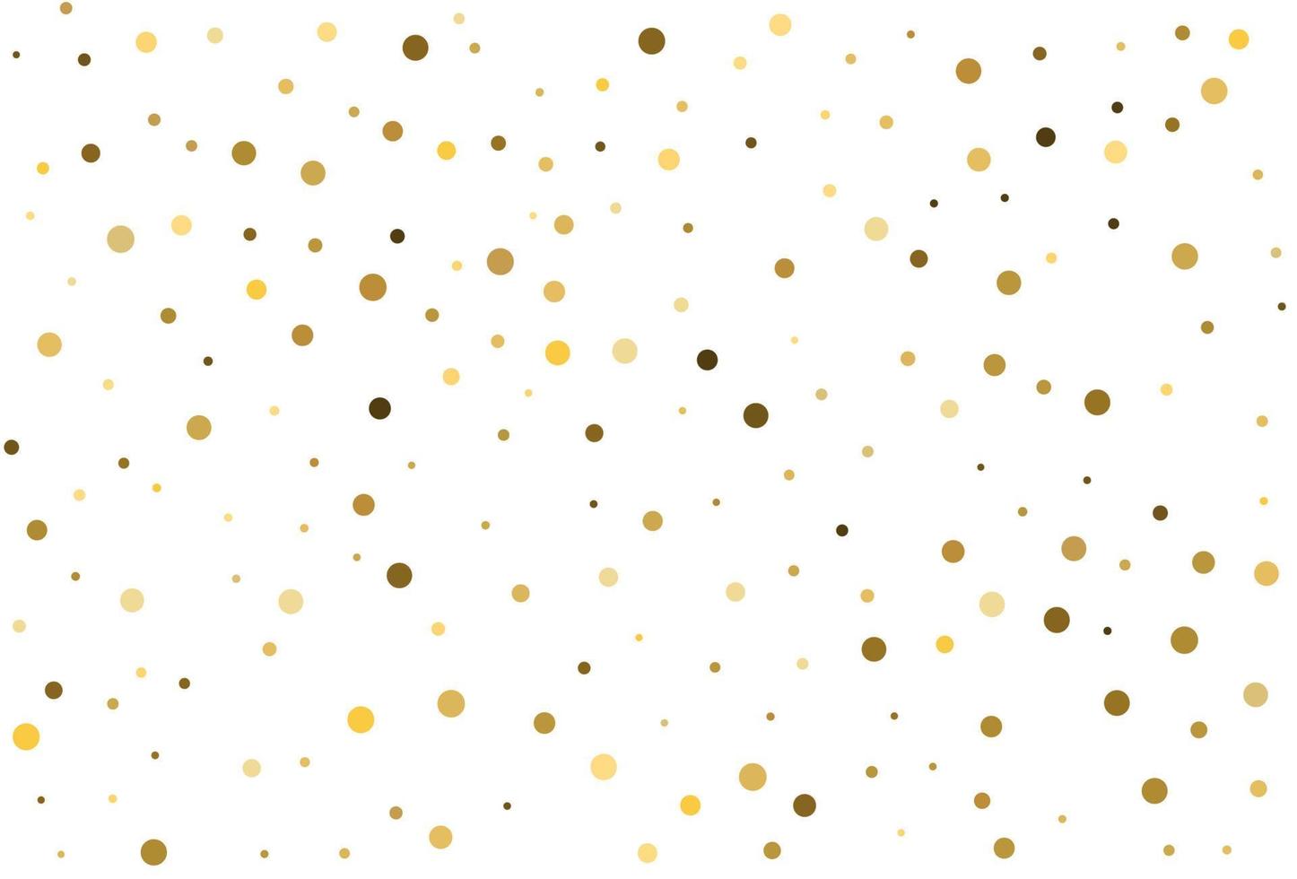 Christmas classic polka dot  confetti. Gold round  confetti. vector