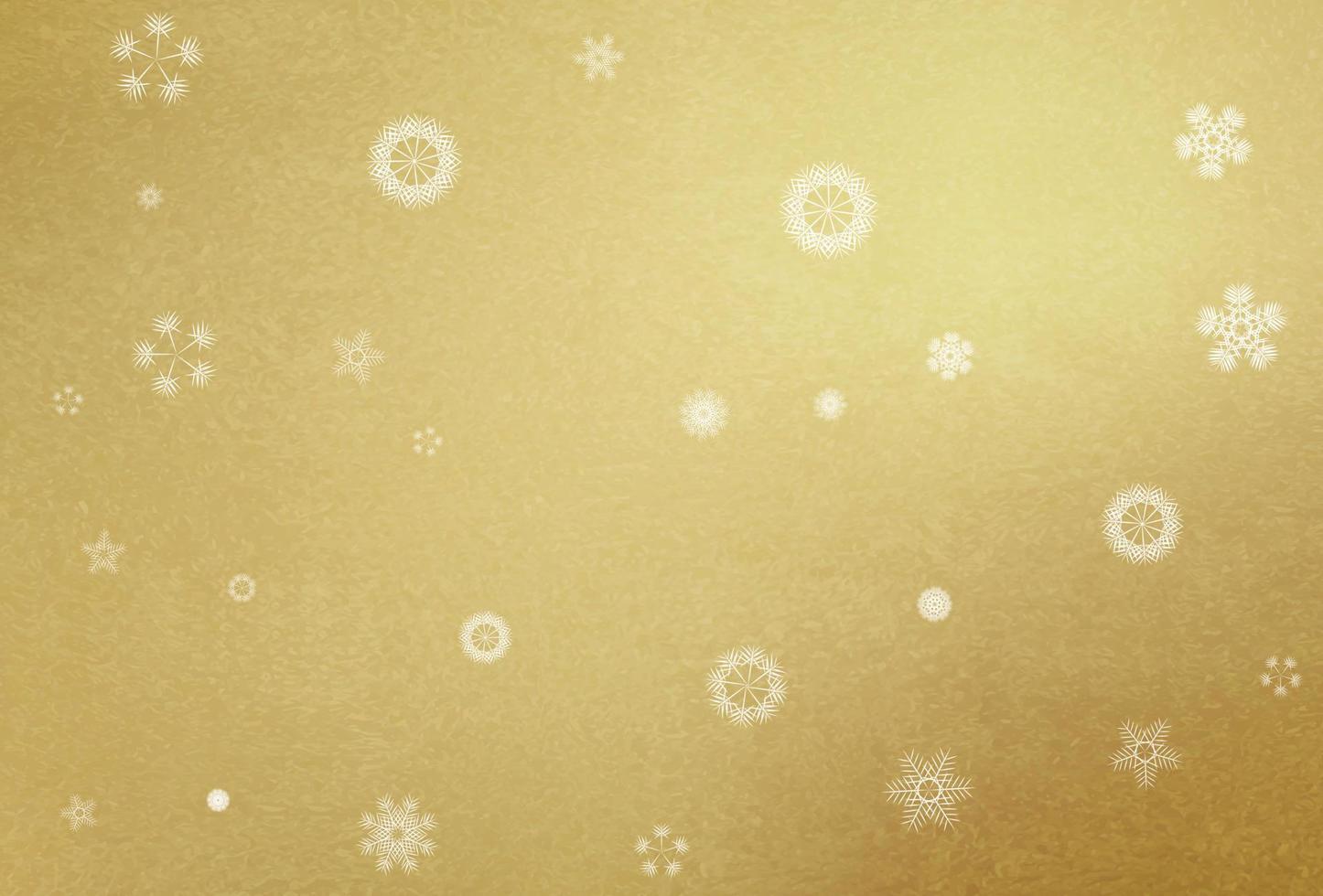 Simple snowflakes on a gold background. Christmas background. vector