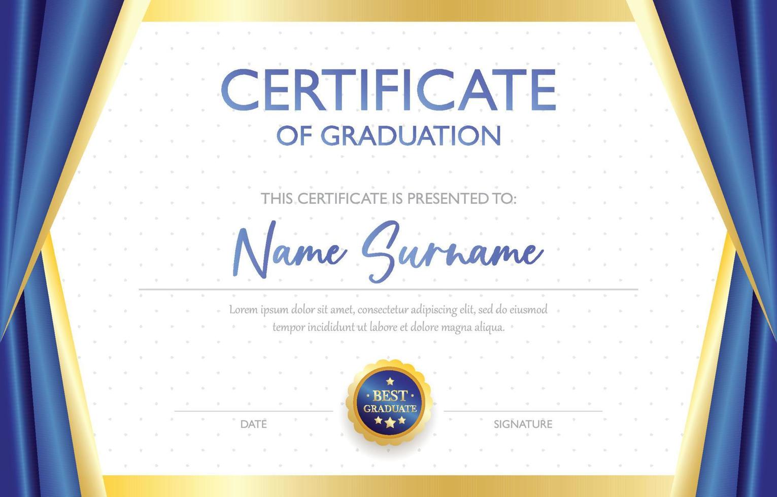 Certificate General Template vector