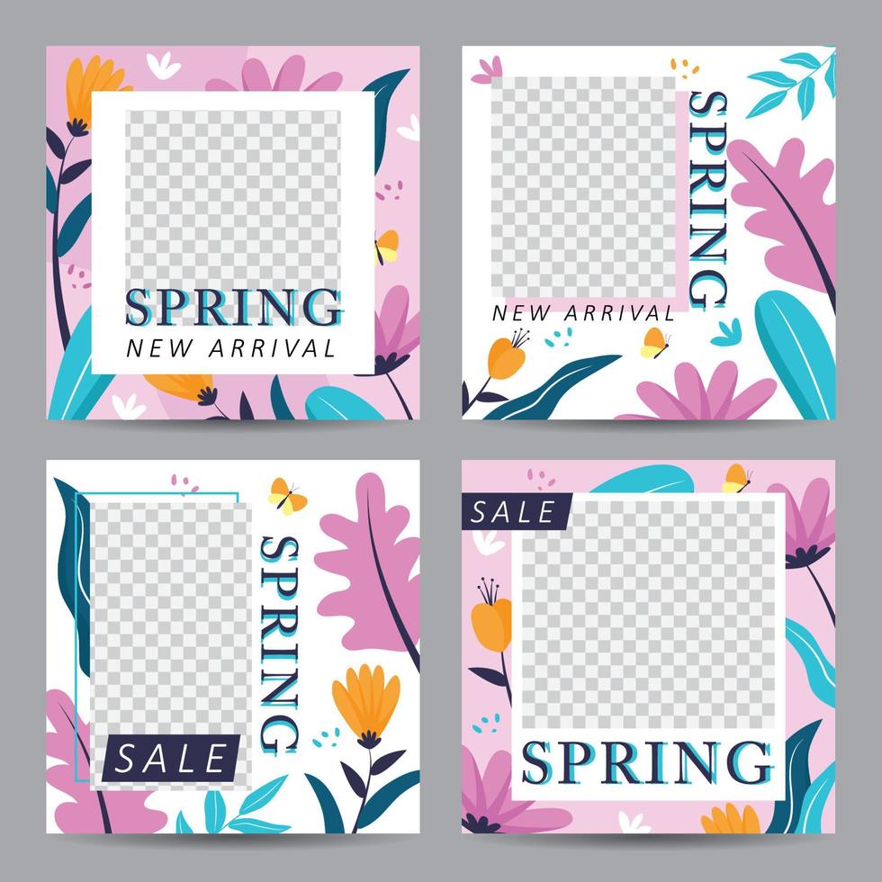 Spring Social Media Template vector