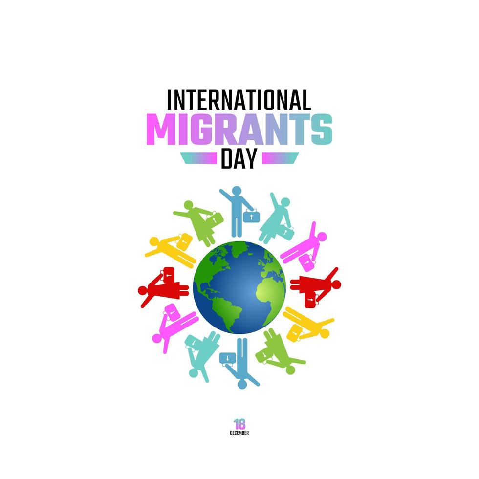 vector graphic of international migrants day good for international