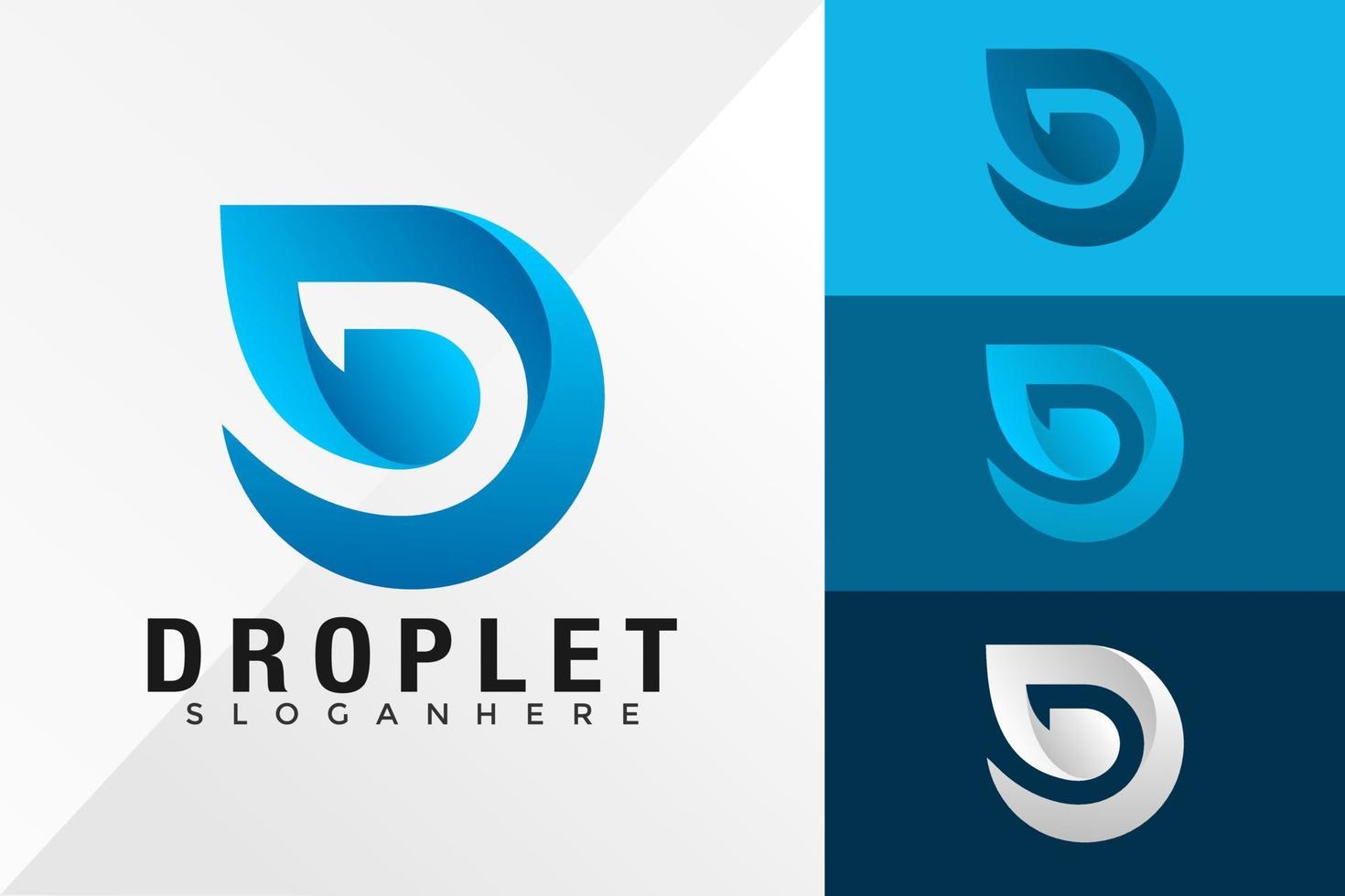 D Water Drop Logo Design Vector illustration template