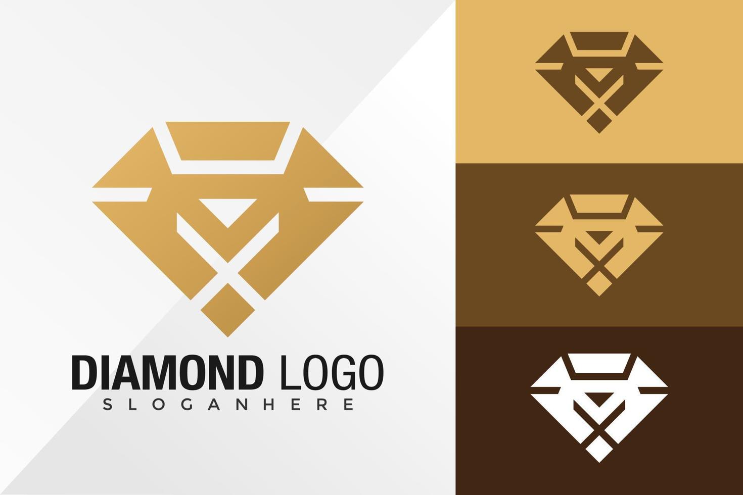 M Diamond Jewelry Logo Design Vector illustration template