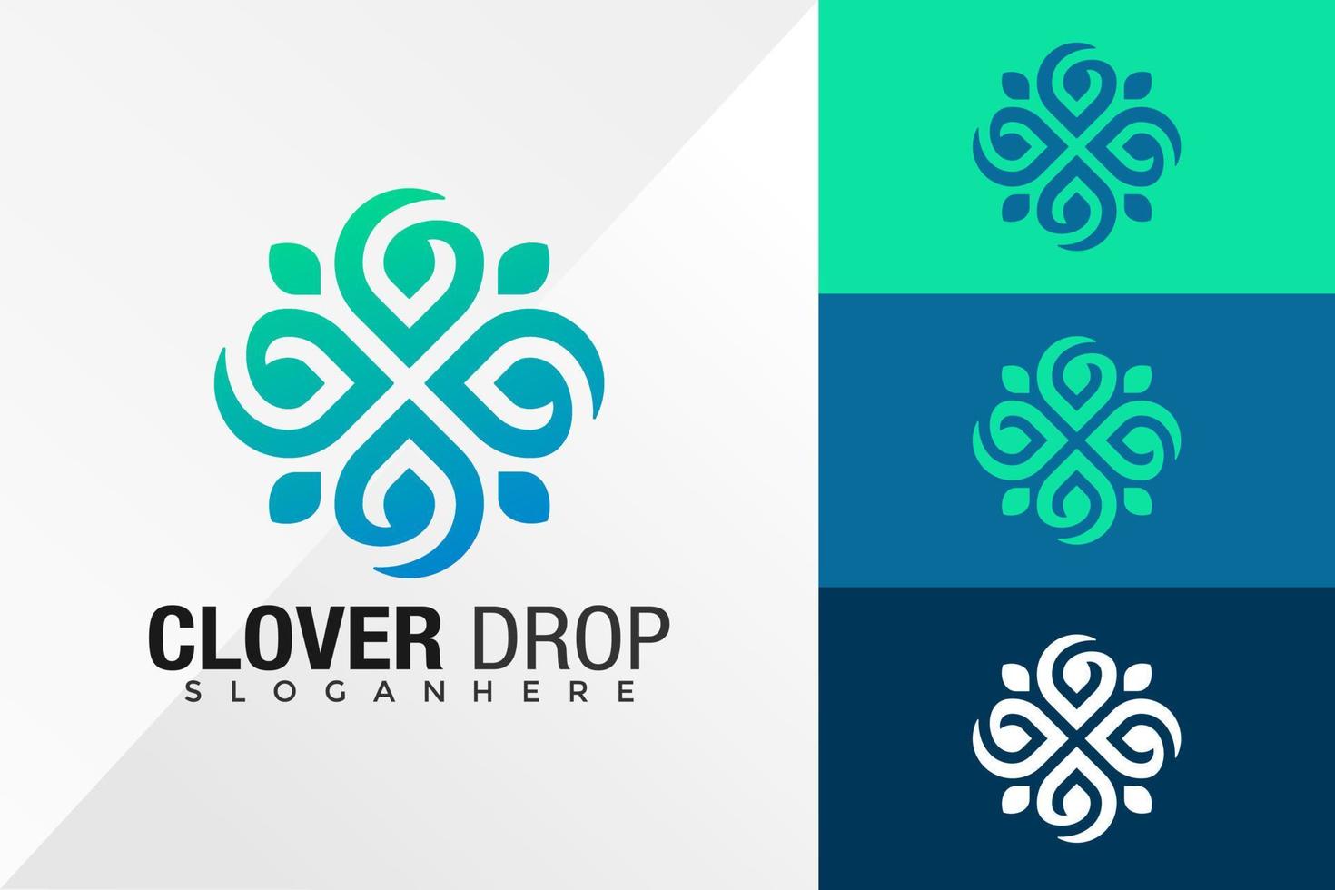 Drop Clover Logo Design Vector illustration template