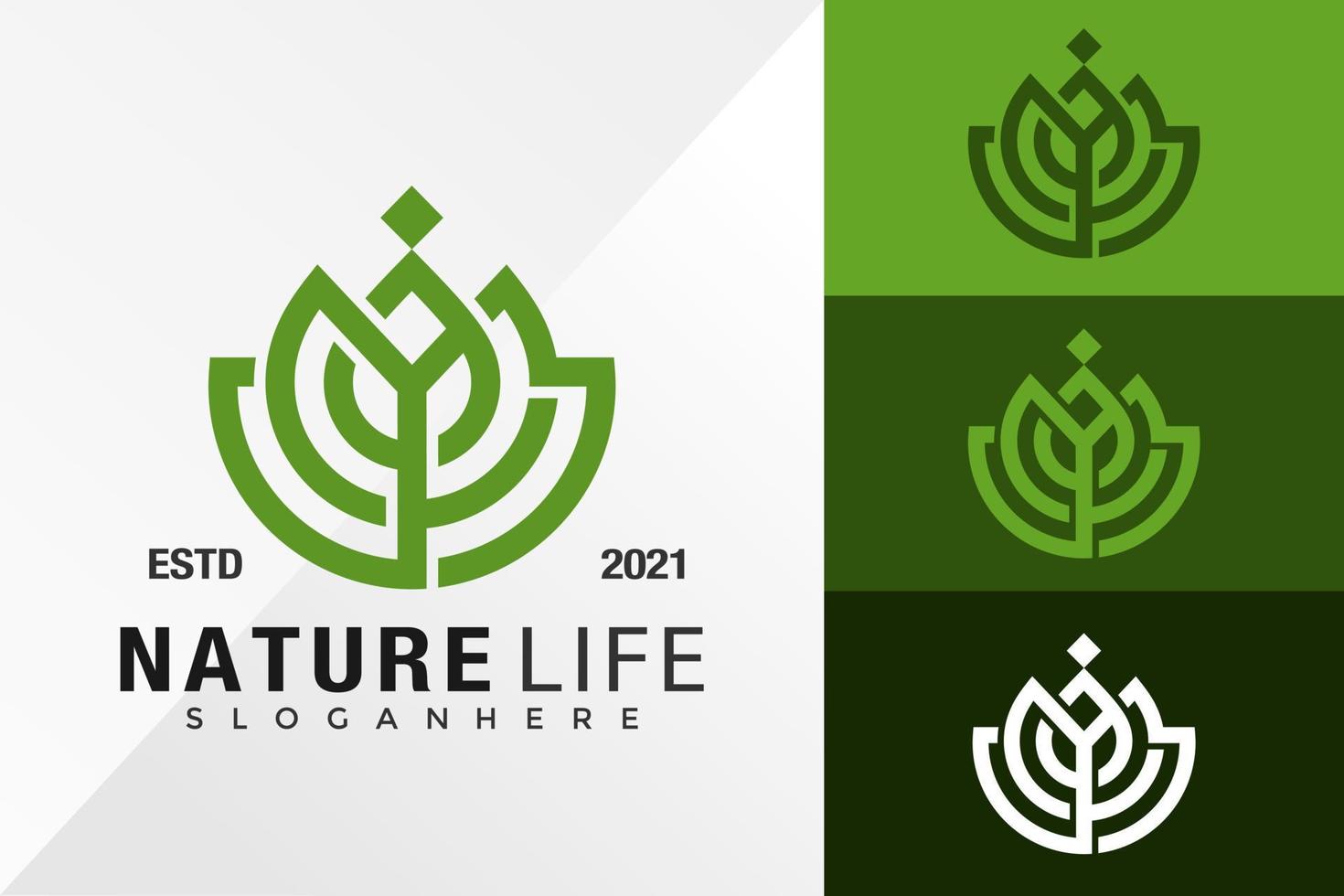 Nature Life Logo Design Vector Template