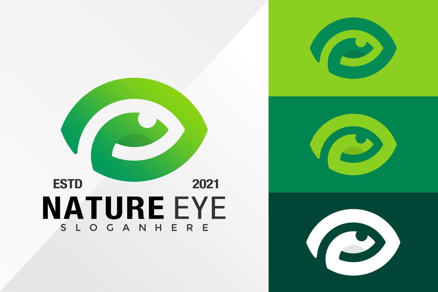 plantilla de vector de diseño de logotipo de visión de ojo de naturaleza