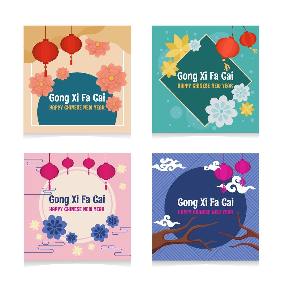 Gong Xi Fa Cai Social Media Design vector
