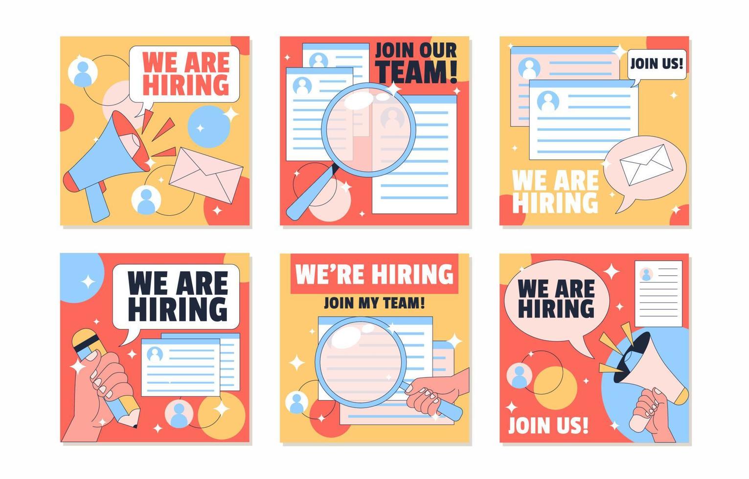 We Are Hiring Social Media Post vector