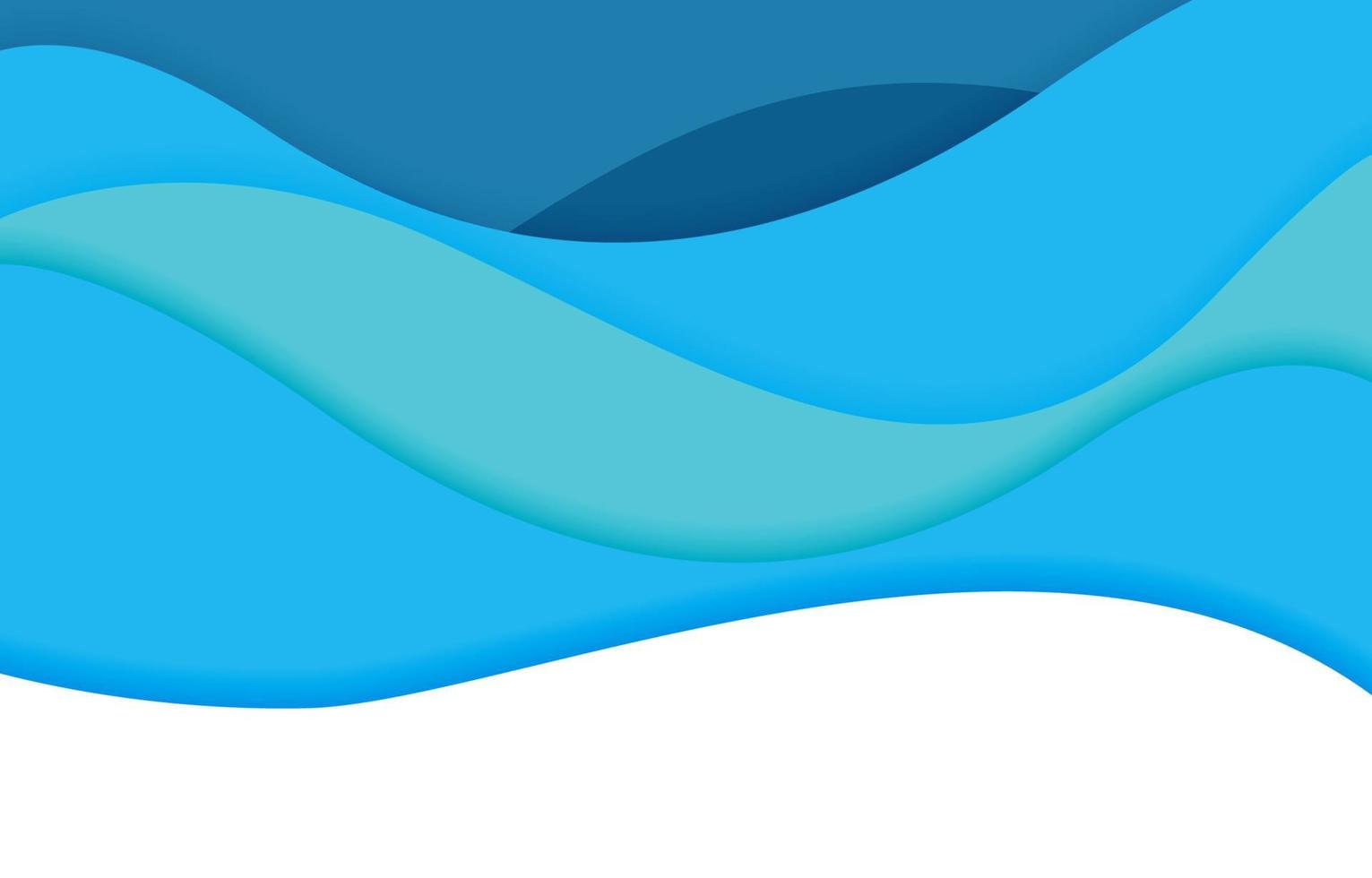 blue white paper cut background vector illustration