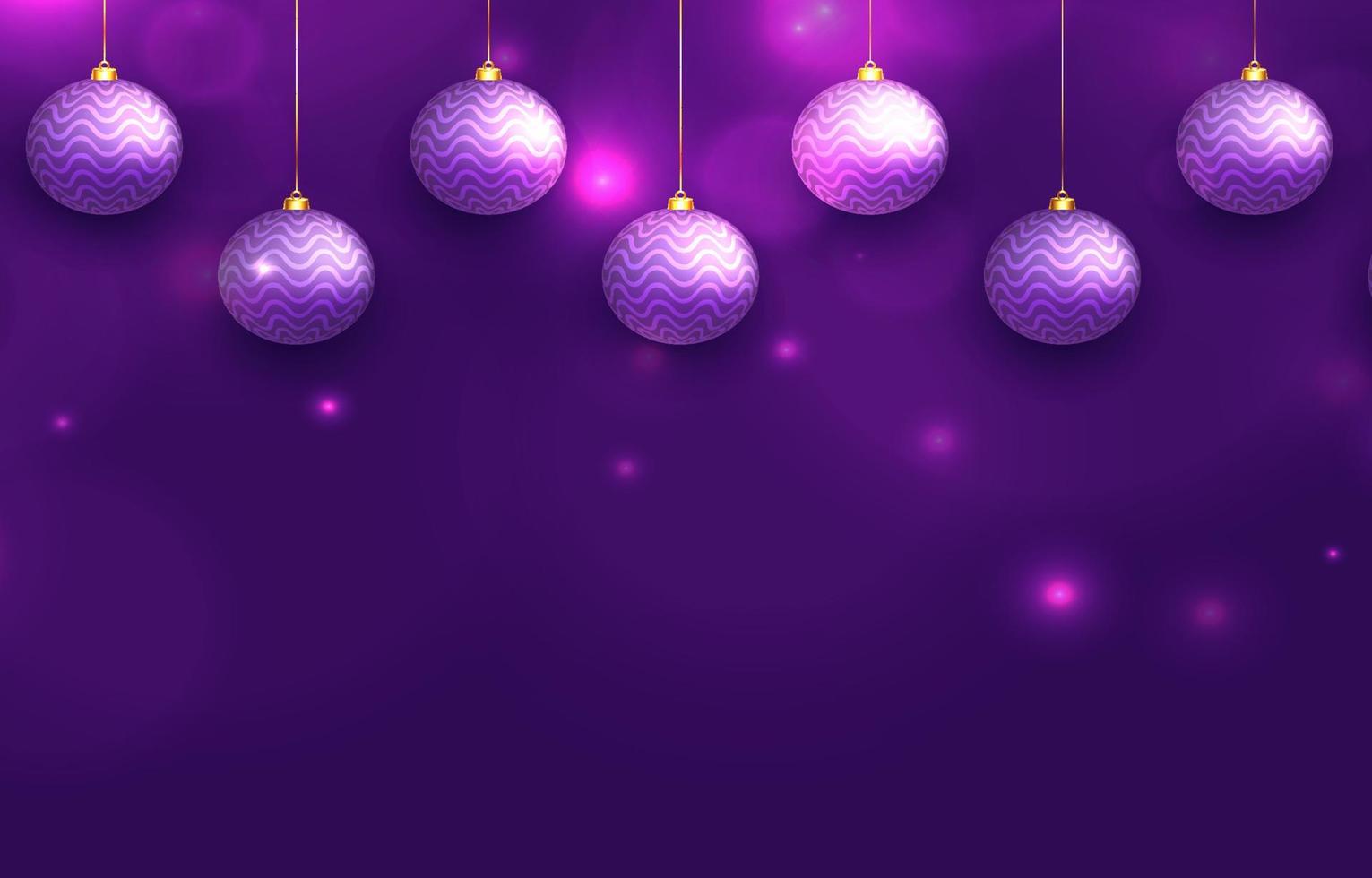bokeh background with baubles ball decoration vector