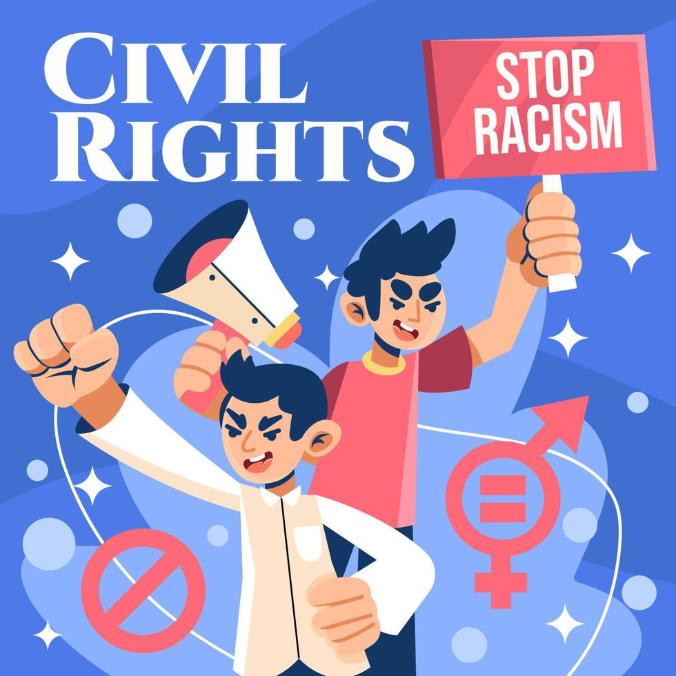 activismo por los derechos civiles vector
