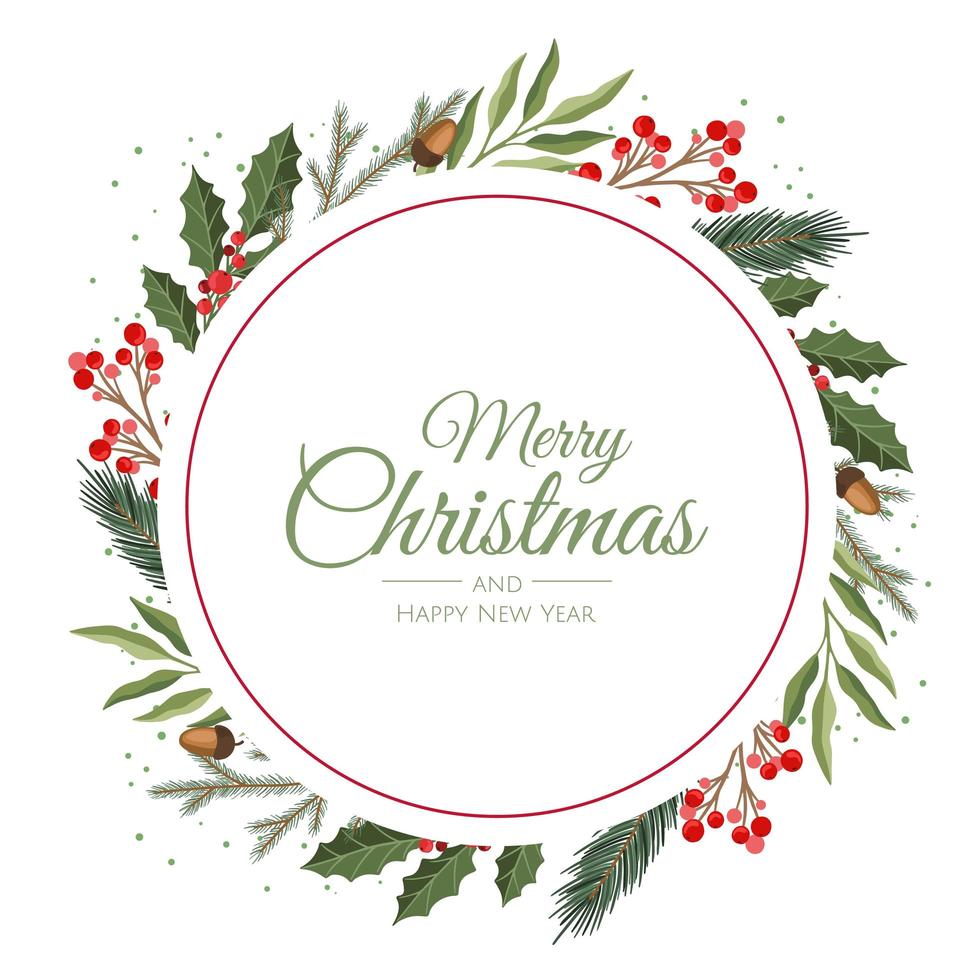 Vector composition with winter forest branches. Great for Christmas cards, party invitations, holiday sales. Can be used for poster, web page, packaging.