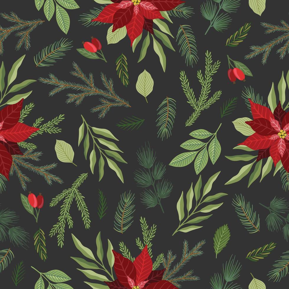 Christmas and New Year seamless pattern, vector xmas background