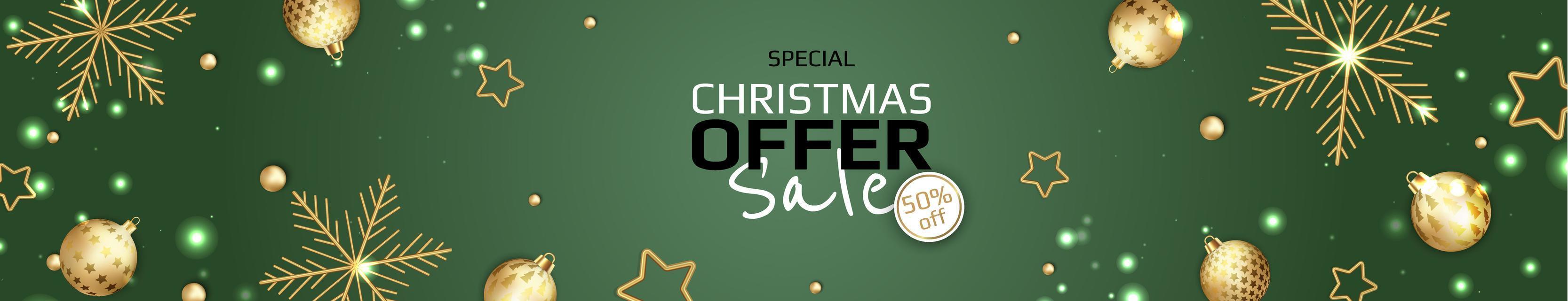 Merry Christmas sale banner template. Greeting card, banner, poster, header for website vector