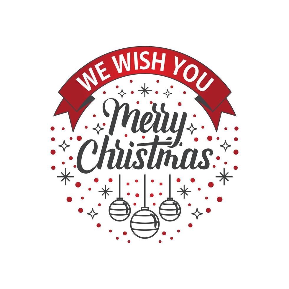 We Wish You A Merry Christmas Ribbon Red vector