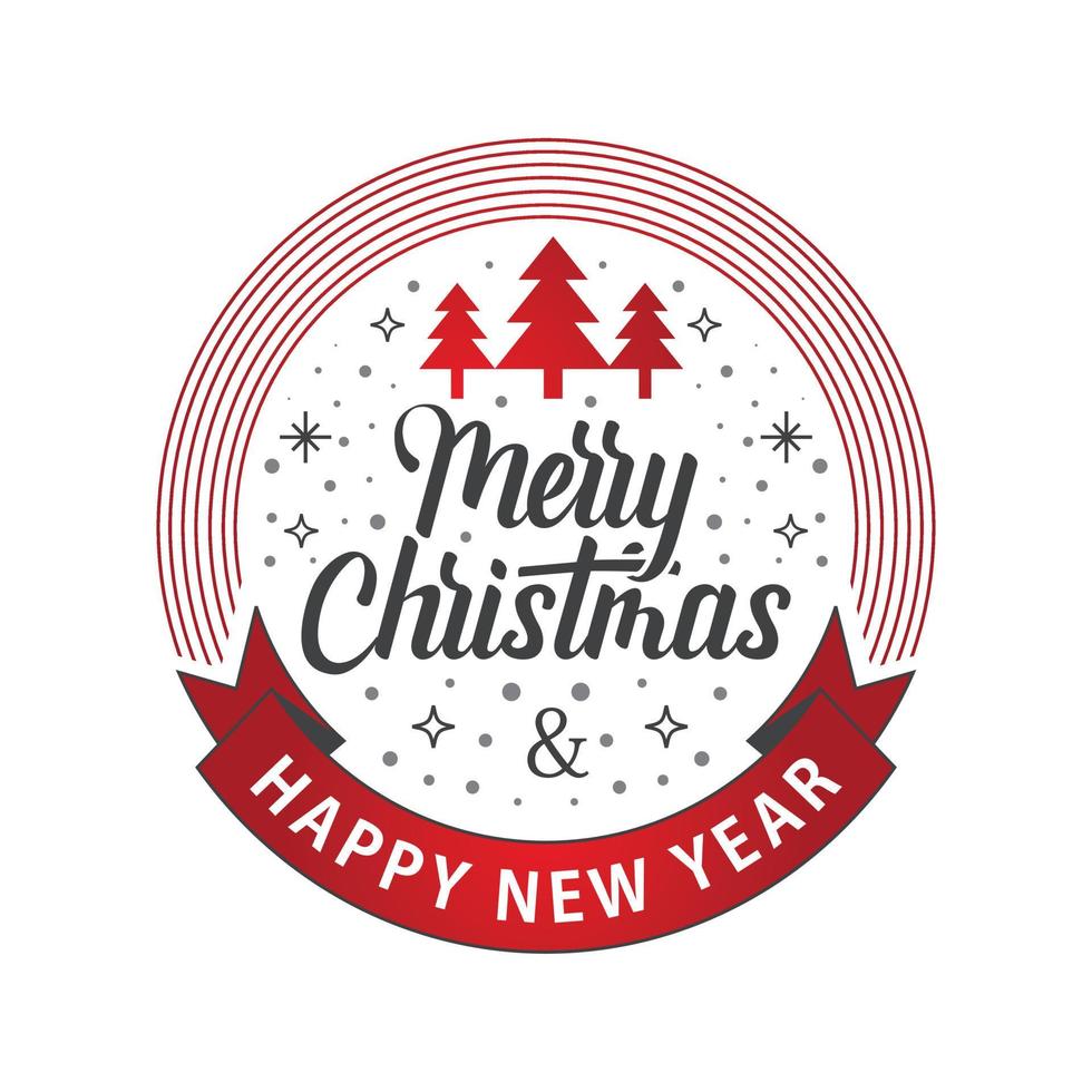 Merry Christmas Happy New Year White Red.eps vector