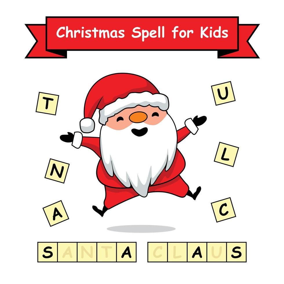 Christmas Spell Word For Kids Games vector