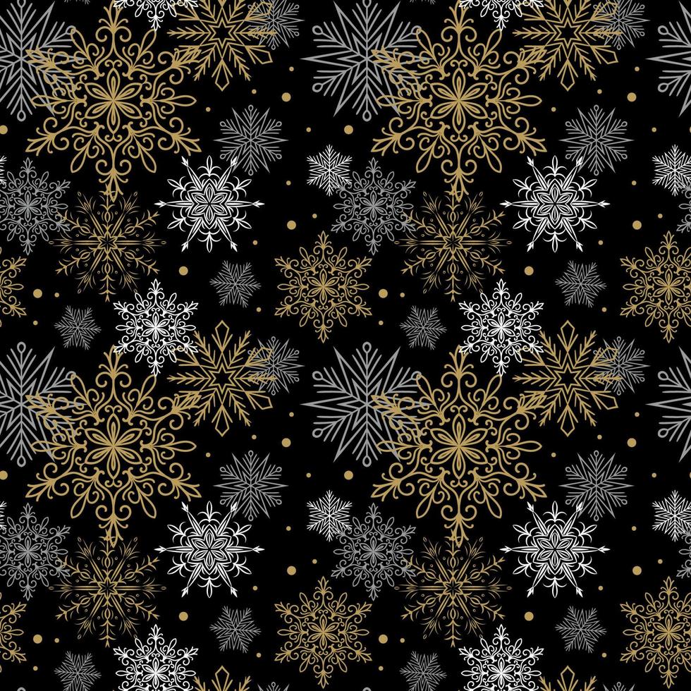 Black and white Merry Christmas Snowflakes set Wrapping Paper