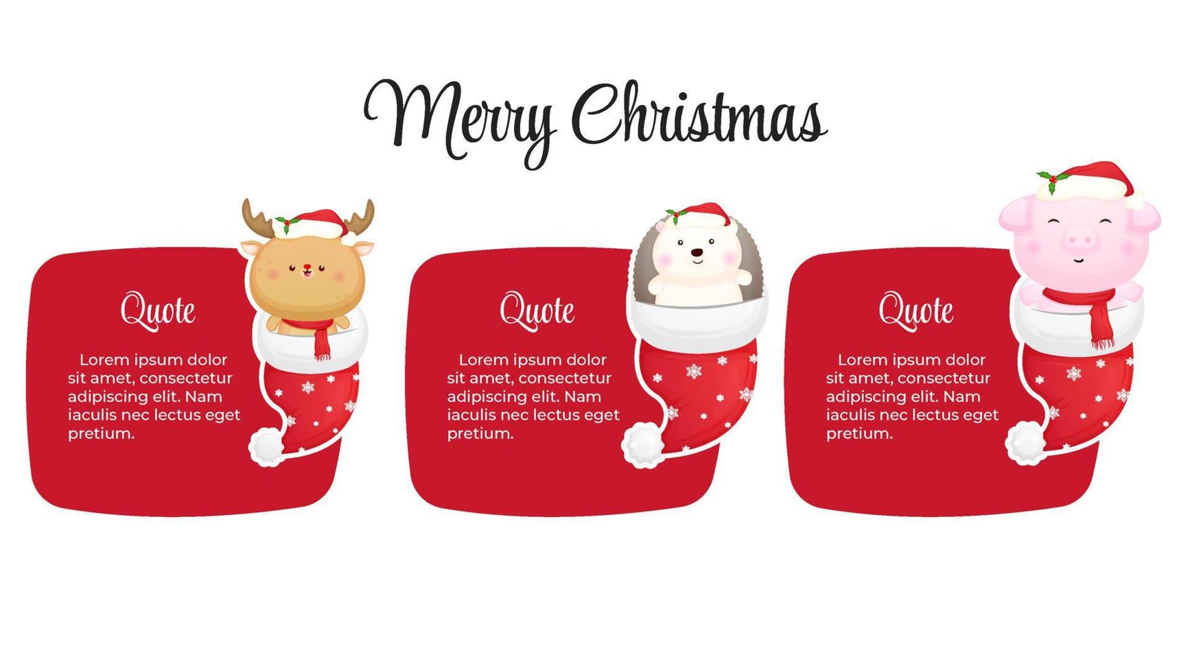 Christmas quote speech bubble frame quotation message collection vector art illustration