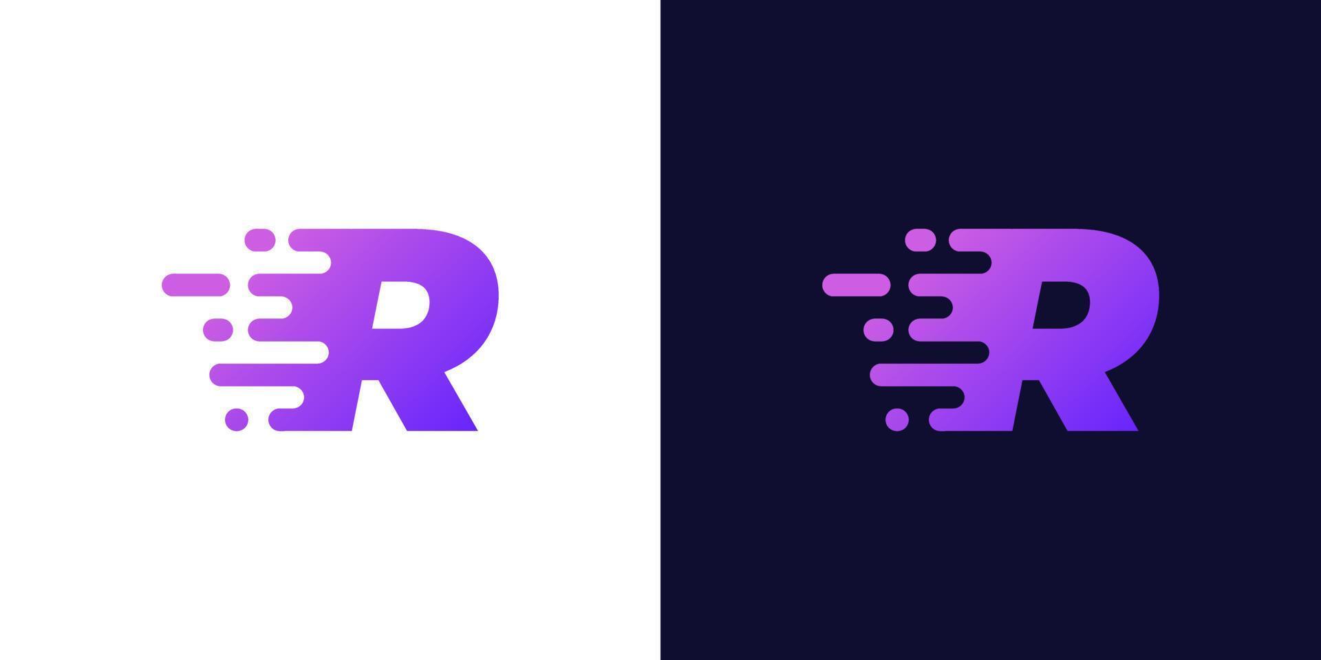 Diseño de logotipo abstracto letra r. diseño moderno del logotipo del movimiento de la letra r vector