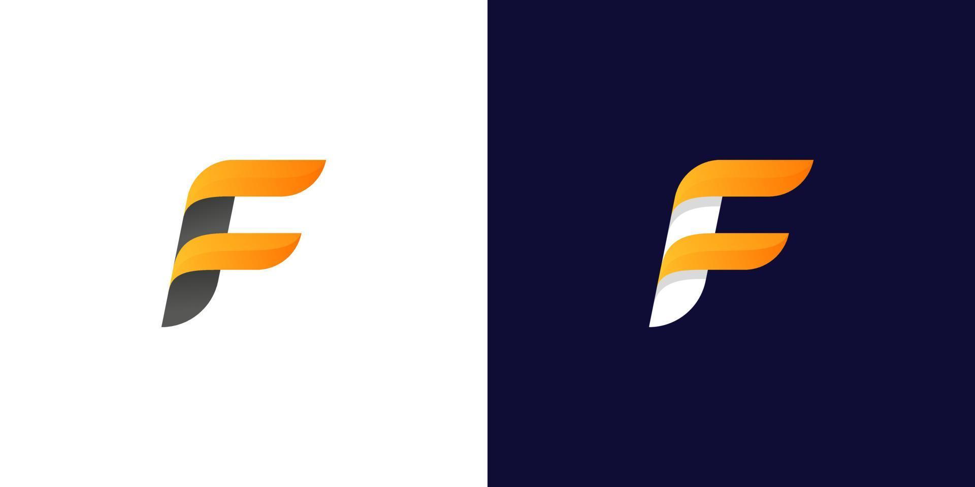 Diseño de logotipo letra f. concepto moderno del logotipo de la letra f. vector