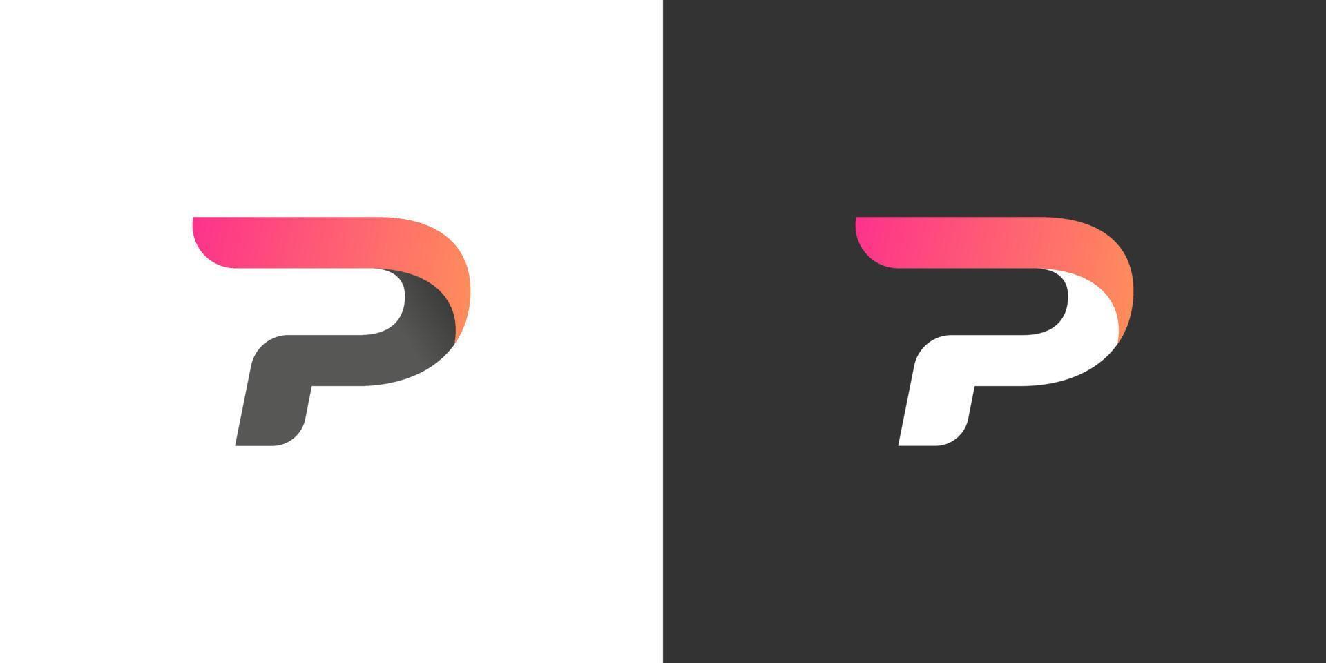 Letter P logo design . simple and clean letter P design using modern color . vector illustration