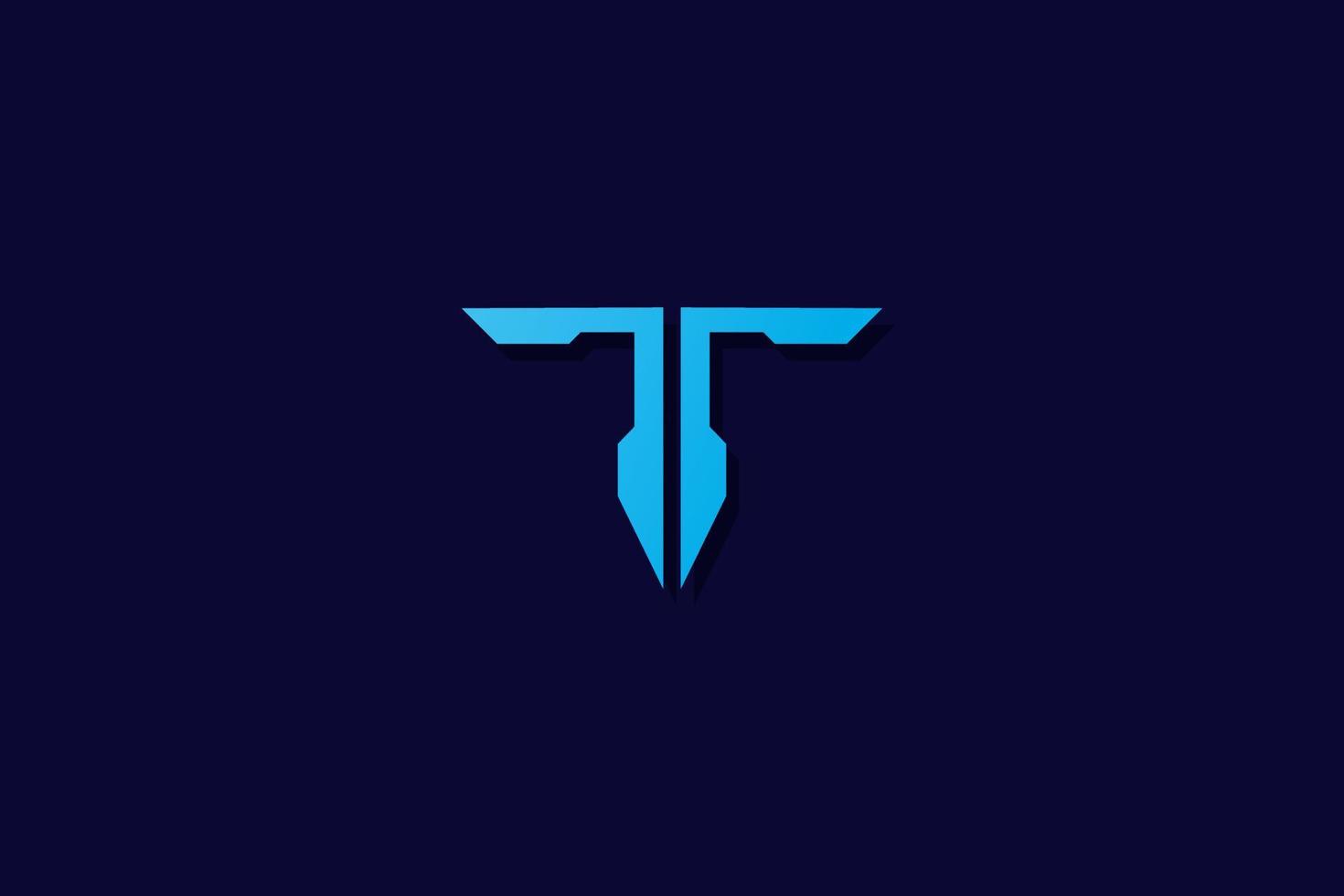 Abstract Letter T logo . Letter T technology style logo design . vector illustration