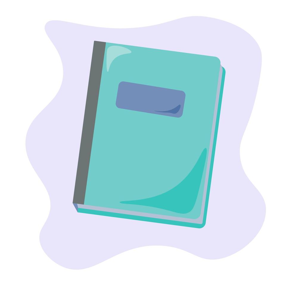 Libro o cuaderno azul claro en un lugar abstracto, tema de estudio o notas personales vector