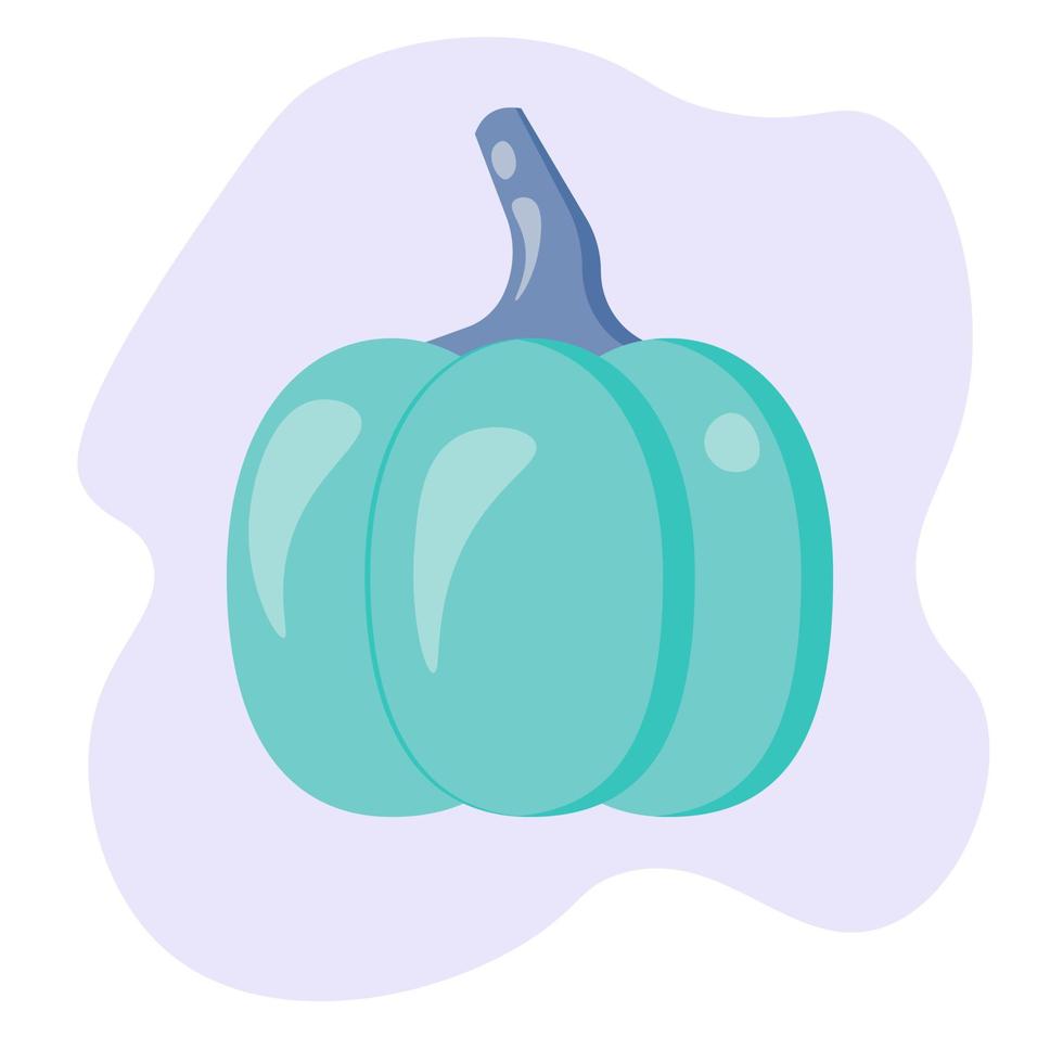 Stylized pumpkin in blue shades, a juicy holiday vegetable vector