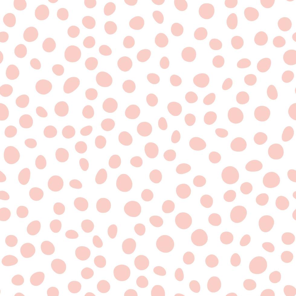Abstract spotted seamless pattern in pastel colors. Pink dotted background. Vector hand-drawn illustration. Perfect for print, decorations, wrapping paper, covers, invitations, cards.