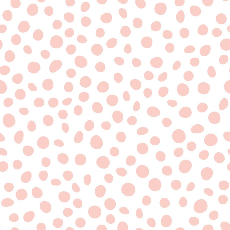 Abstract spotted seamless pattern in pastel colors. Pink dotted background. Vector hand-drawn illustration. Perfect for print, decorations, wrapping paper, covers, invitations, cards.