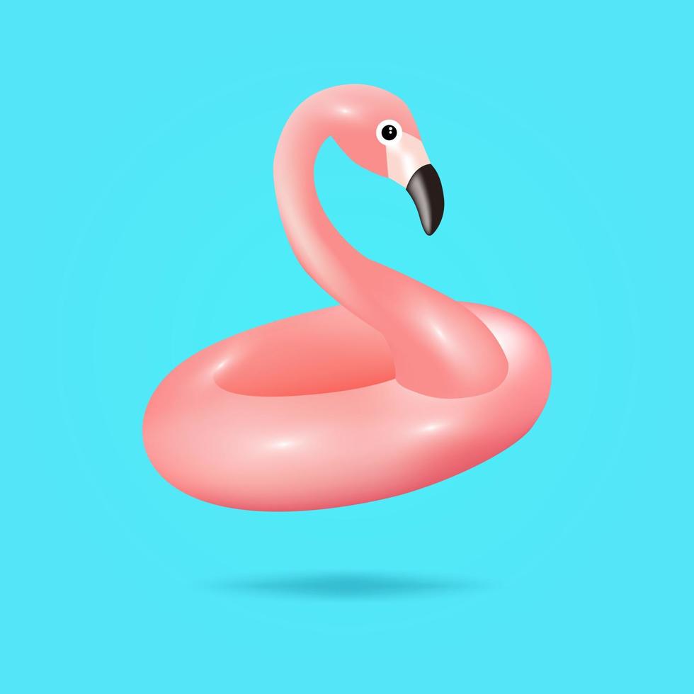 Flamingo 3d realistic illustration Vector. object. vector