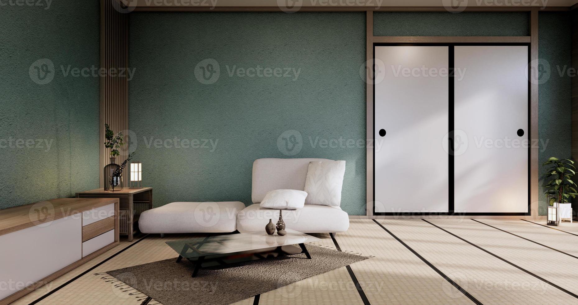 Minimal green Living room.3D rendering photo