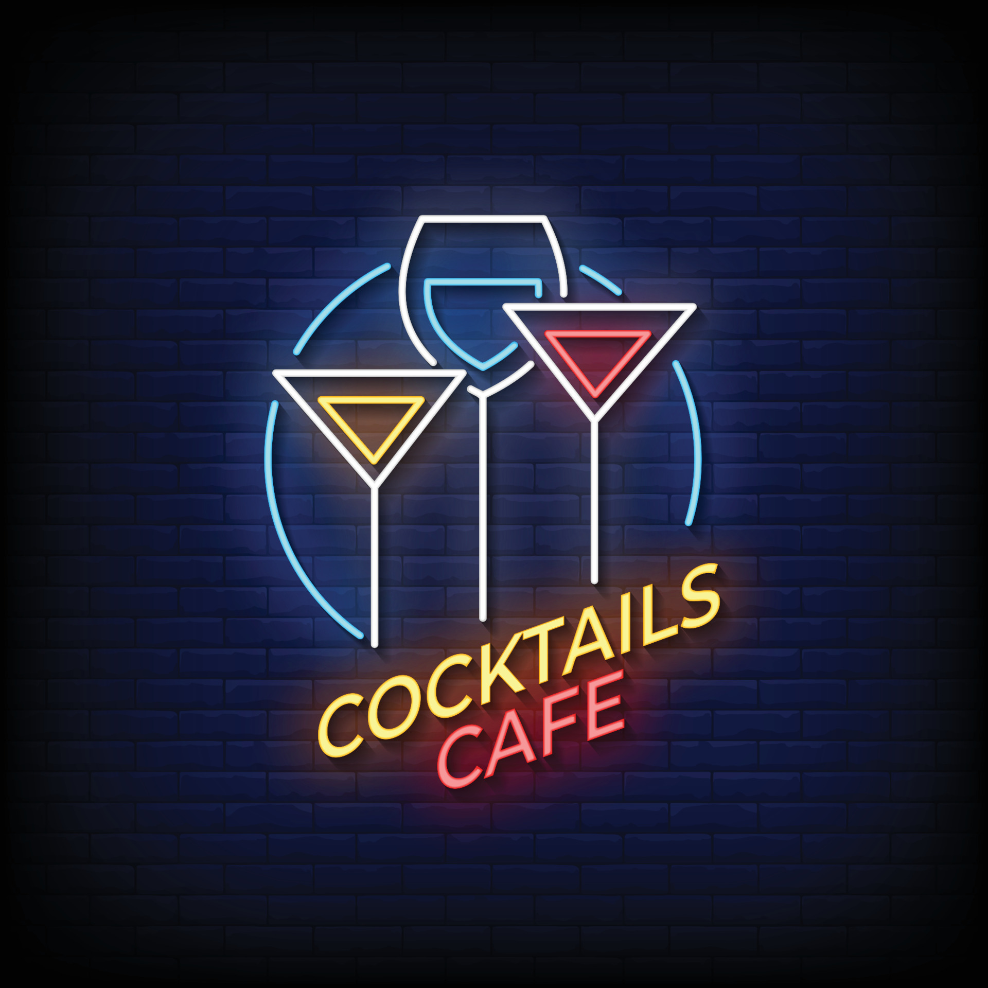 Cocktail Cafe Neon Signs Style Text Vector 4586407 Vector Art at Vecteezy