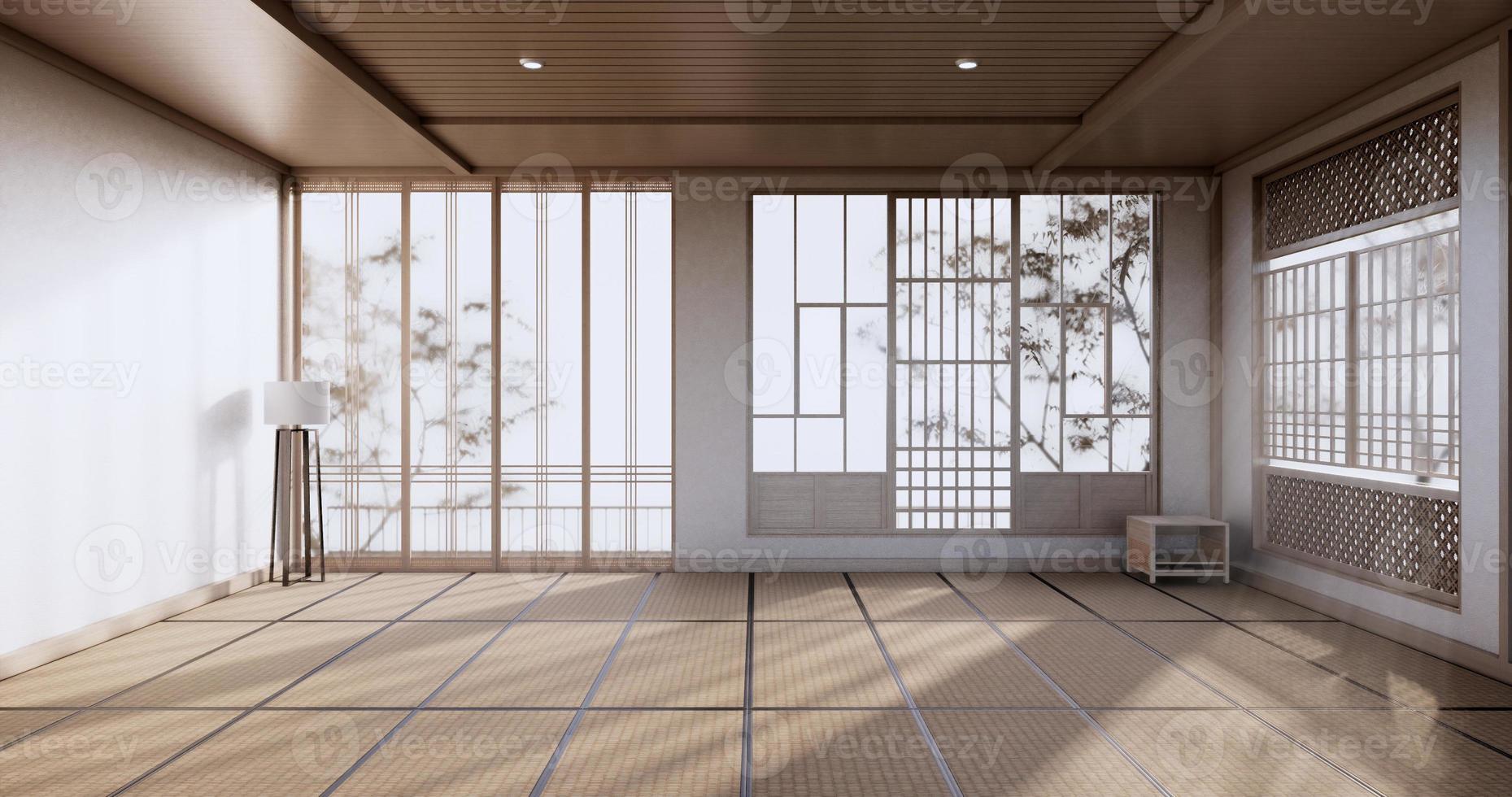 Empty room, white room, Clean modern room ,japanese style.3D rendering photo