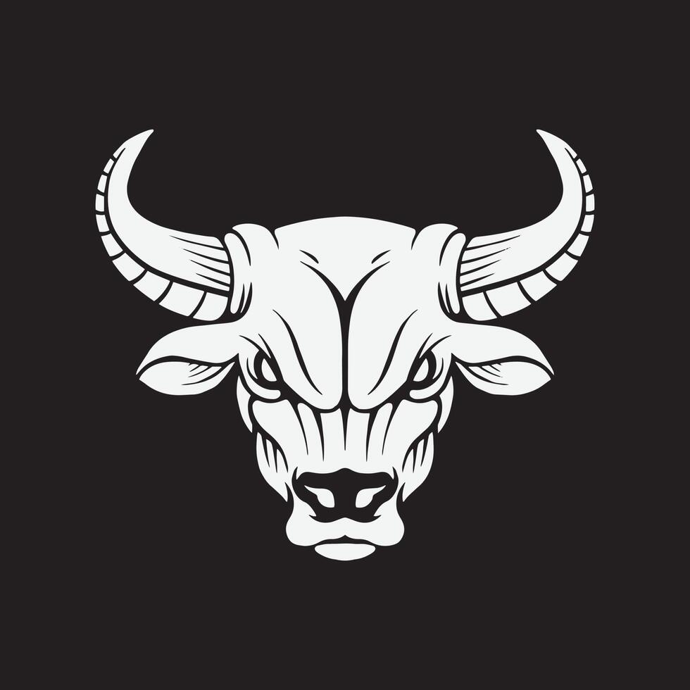 ilustración vectorial de un toro. diseño de cabeza de animal para diseño de logotipo y camiseta vector