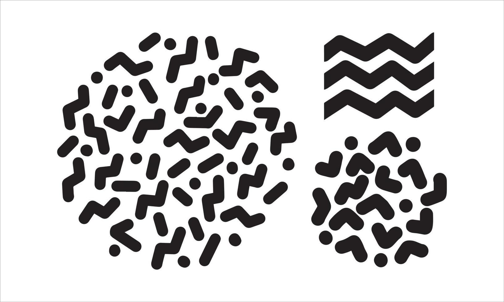set of line memphis element vector illustration