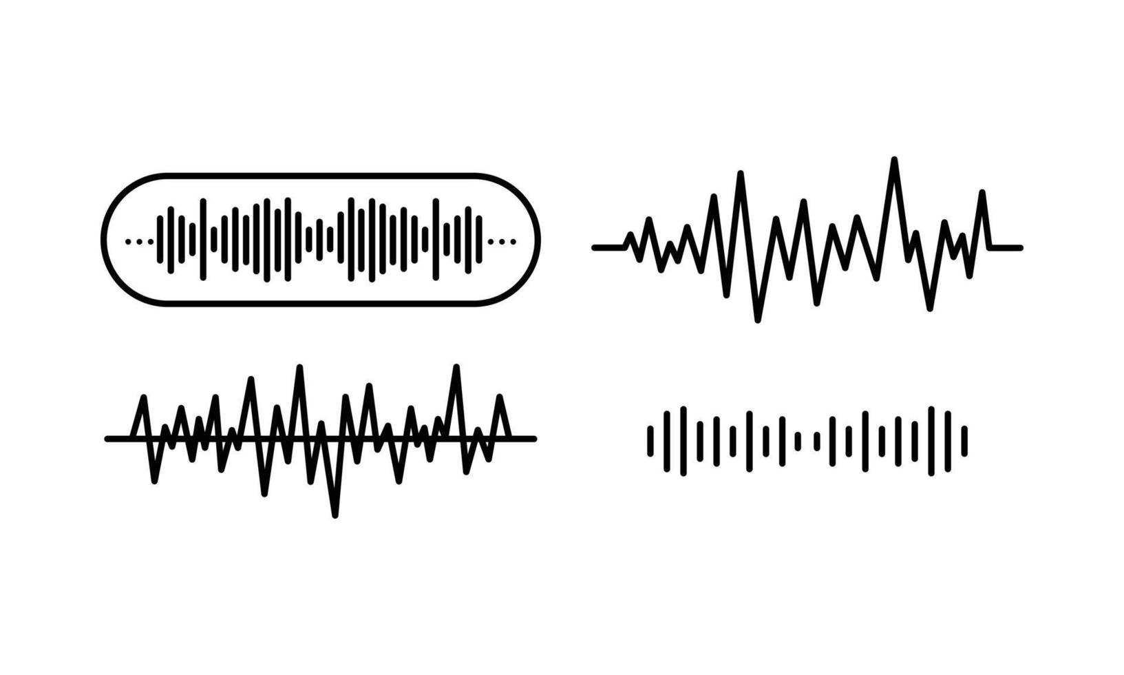 spectrum audio illustration. waveform of music and audio in vector graphic. any kind of sound wave line in simple design.